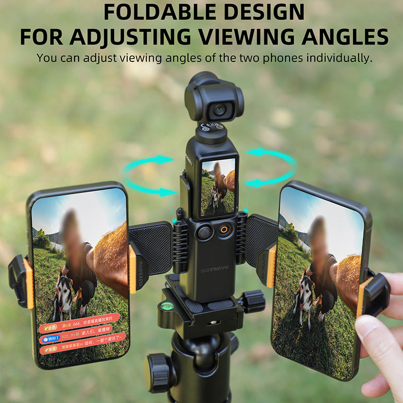 SUNNYLIFE OP3-ZJ756 For Osmo Pocket 3, Smartphone Mount Holder with Cold Shoe Camera Accessories SUNNYLIFE OP3-ZJ756 For Osmo Pocket 3, Smartphone Mount Holder with Cold Shoe Camera Accessories